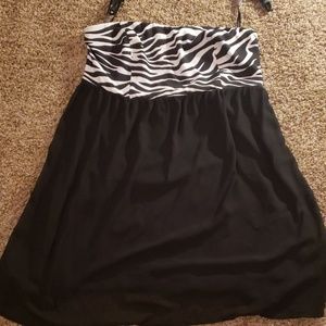 Black / White Zebra Tube Dress